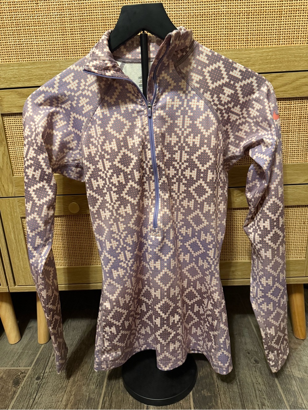 Nike Lavender Geometric Half-Zip Ski Jacket